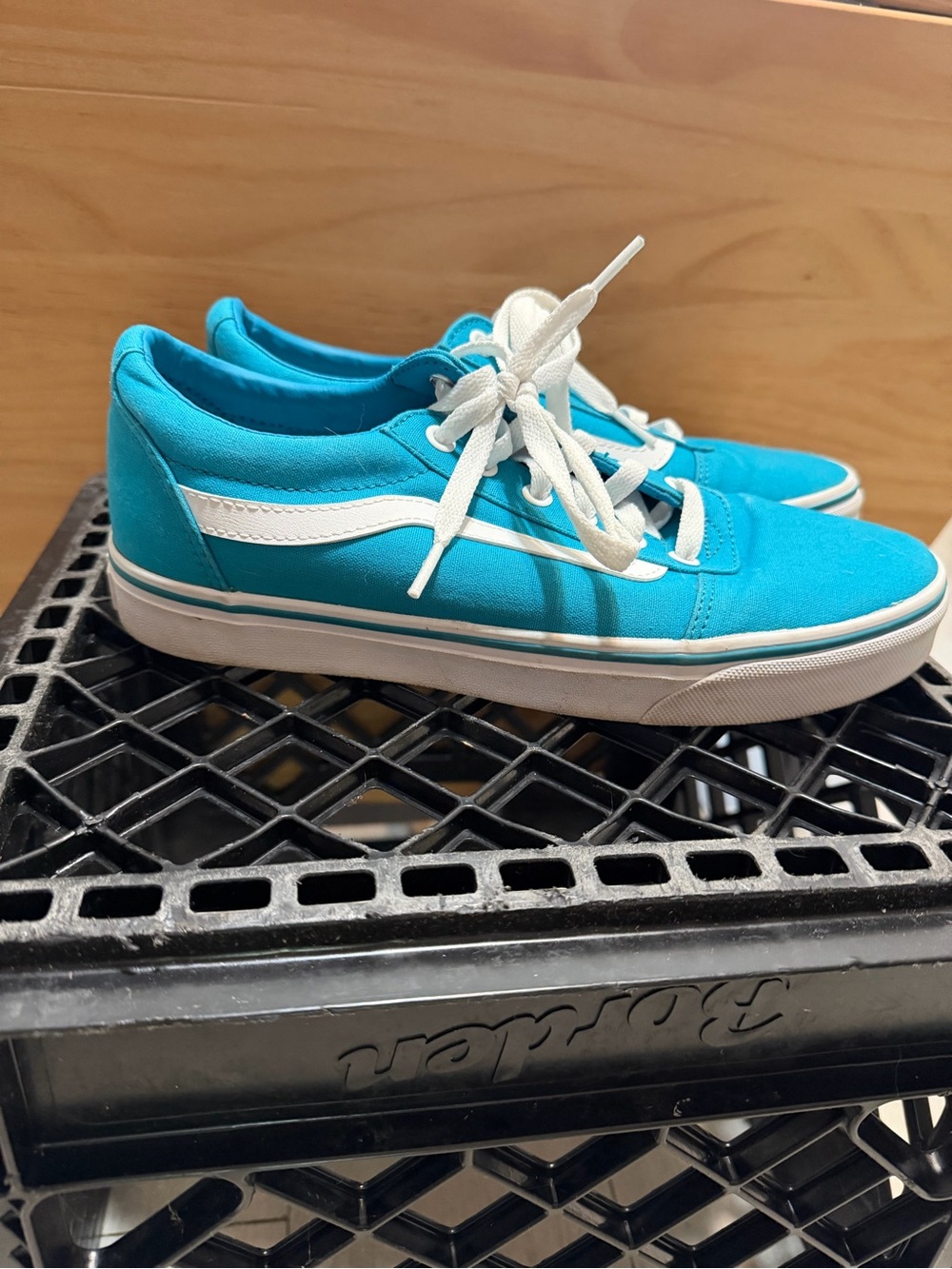 Vans Women’s Low-Top Lace-Up Sneakers in Teal and White